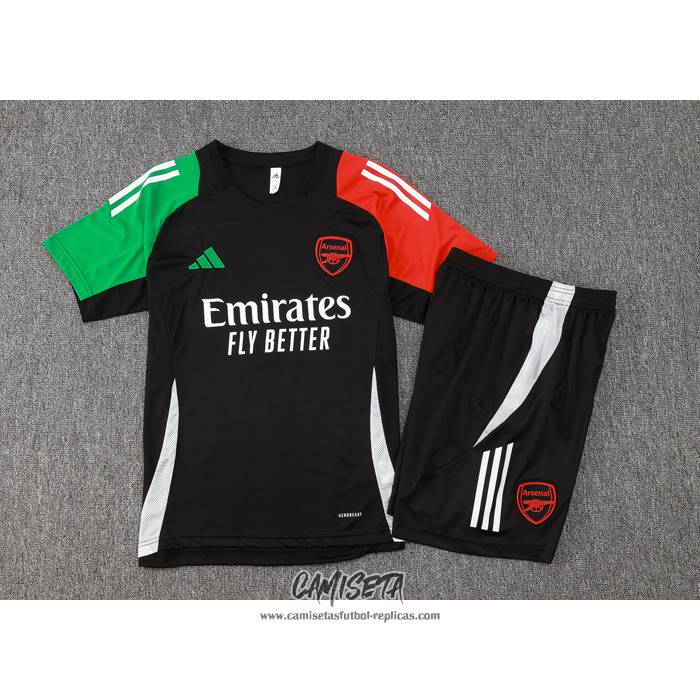Chandal del Arsenal 2024-2025 Manga Corta Negro - Pantalon Corto